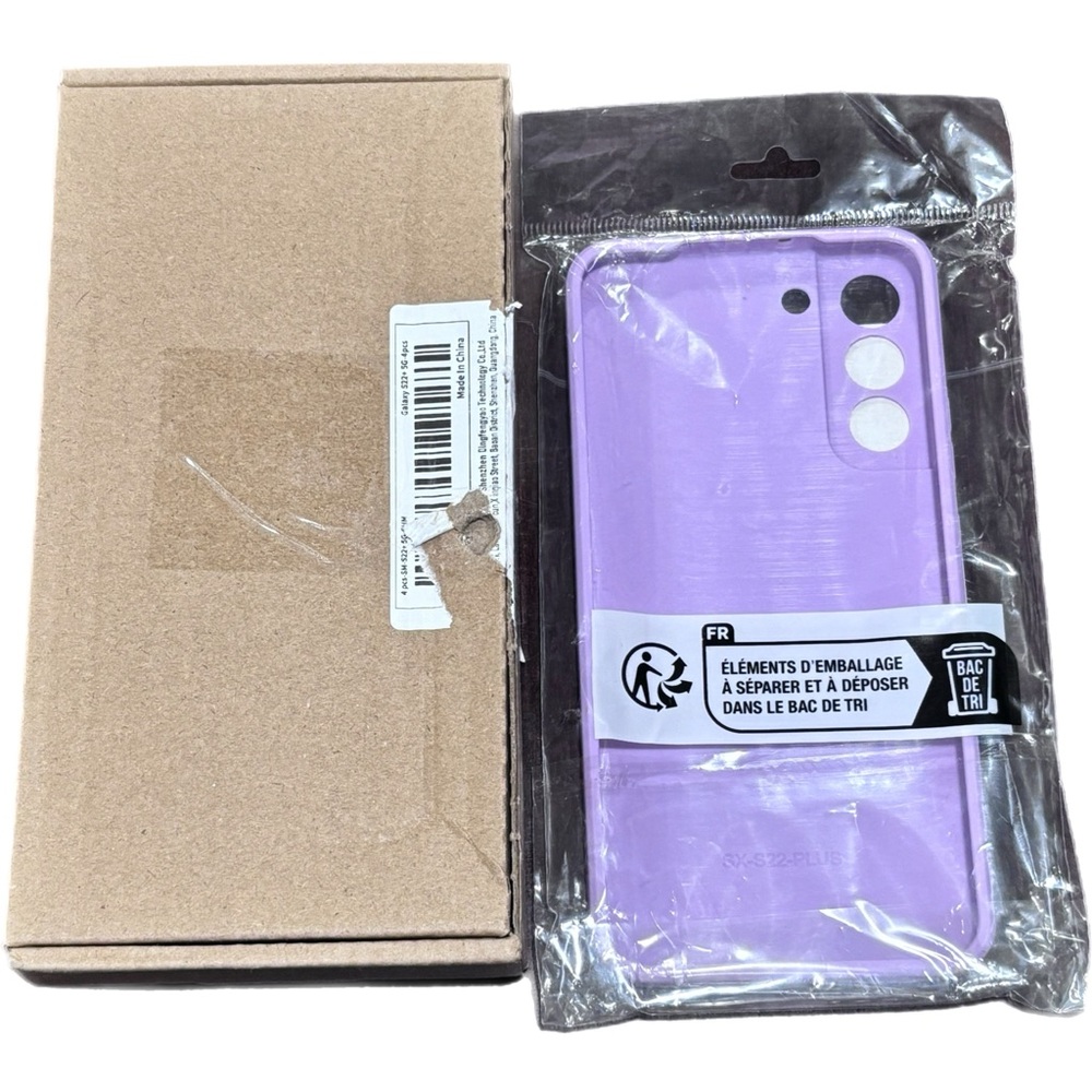 Set Of Purple Case And 4 Tepered Glass Screen Protector Samsung Galaxy S22+
